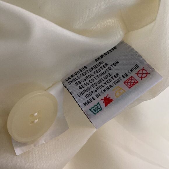 Nuage Ivory White Satin Classic Belted Trench Coat - Picture 12 of 13